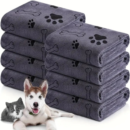 2pcs Soft Microfiber Dog Towels-Quick Dry, Absorbent Pet Bath & Grooming Towels