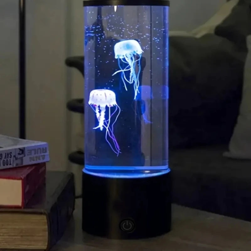 Ocean Night Light W/Floating Jellyfish-Aquarium Mood Lamp for Bedroom