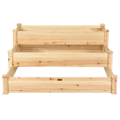 3 Tier Wooden Elevated Vegetable/Flower Garden Bed Planter Kit