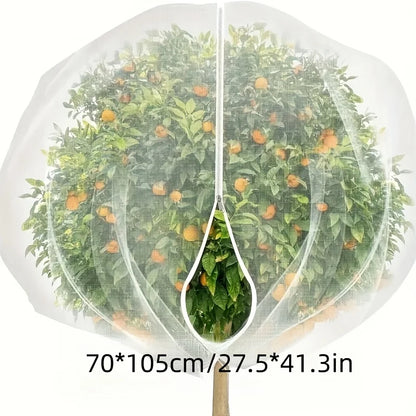 Fruit Tree Netting Covers W/Zipper & Drawstring Closure. Heavy-Duty PE Proof Net