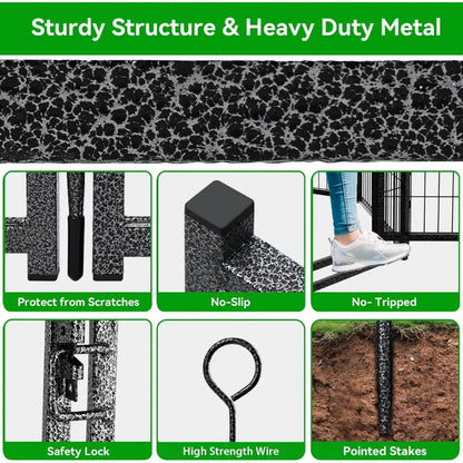 Dog Playpen Outdoor Extra Wide 12 Panels Heavy Duty Anti-Rust Coating Dog Fence 40" Height