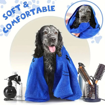2pcs Soft Microfiber Dog Towels-Quick Dry, Absorbent Pet Bath & Grooming Towels