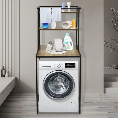 Three-tier Washer and Dryer Storage Rack Veneering Technology Withstands 22 lbs Each Tier