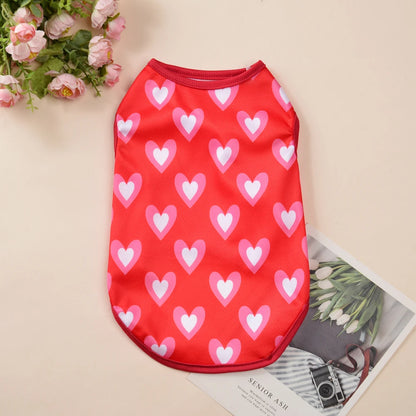 Pet Cat Dog Best Summer Puppy Clothes For Small Medium Dogs, T-shirt Valentines Day