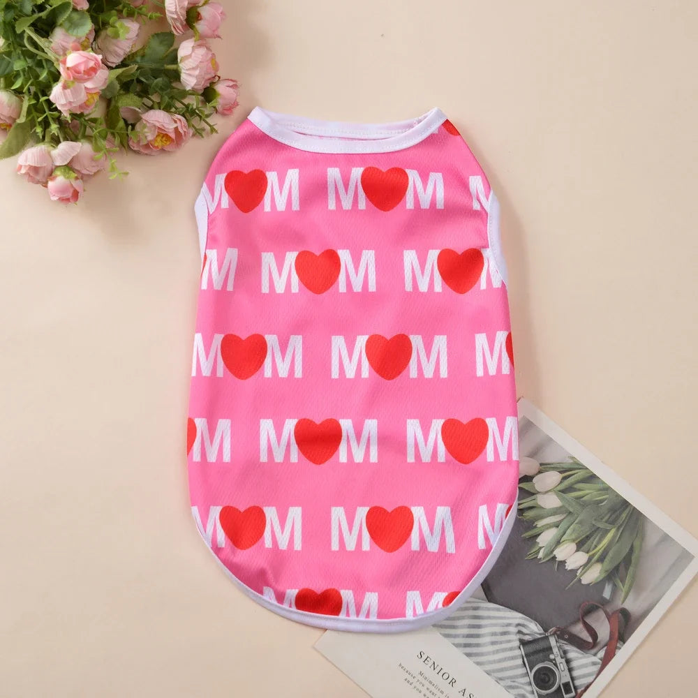 Pet Cat Dog Best Summer Puppy Clothes For Small Medium Dogs, T-shirt Valentines Day