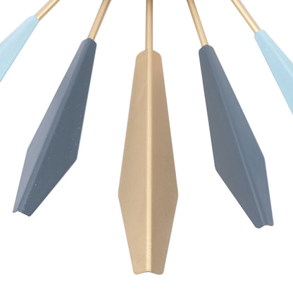 21.65" Mid Century Wall Clock, Silent Metal Decorative Clock