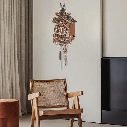 Vintage Wooden Cuckoo Wall Clock and Alarm Clock