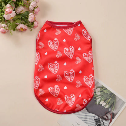 Pet Cat Dog Best Summer Puppy Clothes For Small Medium Dogs, T-shirt Valentines Day