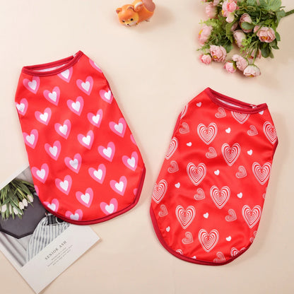 Pet Cat Dog Best Summer Puppy Clothes For Small Medium Dogs, T-shirt Valentines Day