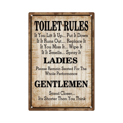 Toilet Rules Vintage Metal Signs