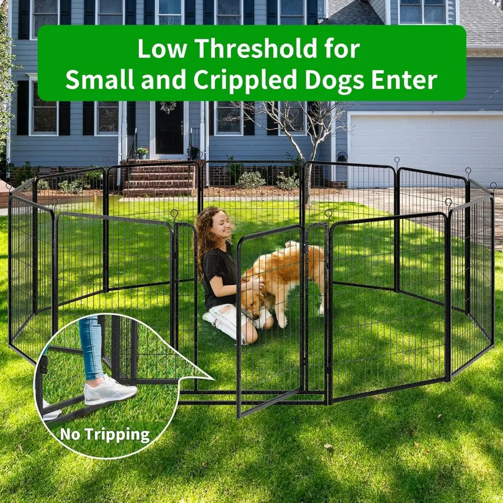 Dog Playpen Outdoor Extra Wide 12 Panels Heavy Duty Anti-Rust Coating Dog Fence 40" Height