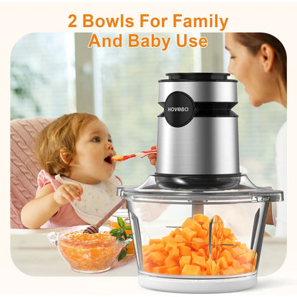 Food Processor Electric 500W, Glass Bowl Multifunctional