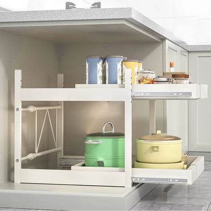 2 Tier Under Sink Sliding Cabinet Basket Organizer, Drawer Pull out Cabinet