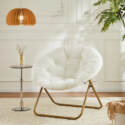 Cozy Saucer Chairs Faux Fur, Thick padded seat