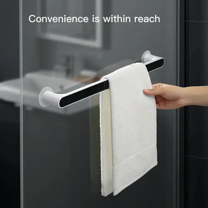 Self-Adhesive Towel Holder Rack, Wall Mounted Towel Hanger, Bathroom Organizer