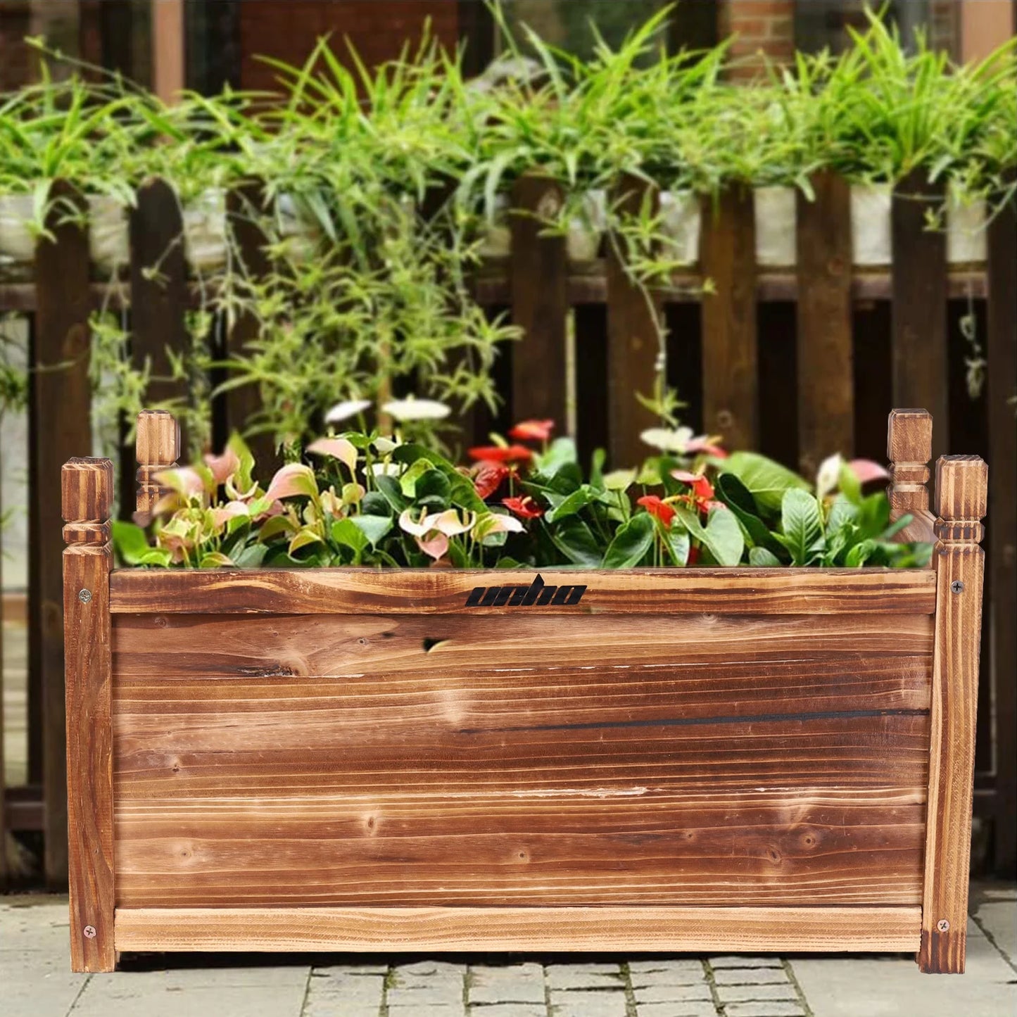 Wood Planter Box, Outdoor Raised Planter Beds, Large Patio Container