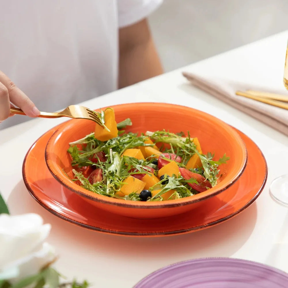 Mix Color Ceramic Tableware 18pcs Dinnerware Set