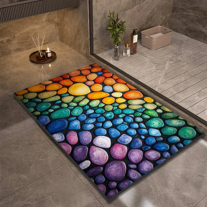 Stone Design Diatomite Bath Mat, Non-Slip Shower Mat, Absorbent, Quick Dry