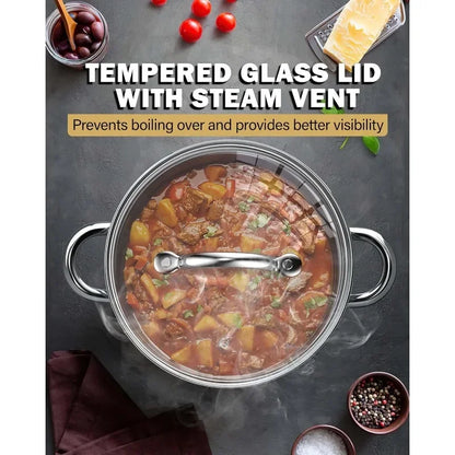 Stainless Steel Pots and Pans, Silver,  12 Piece