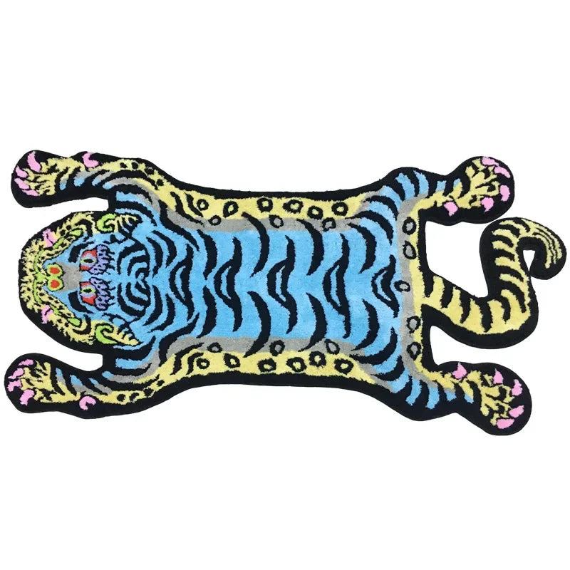 Bionic Tiger Decorative Rug-Unique Shaped Floor Mats for Living Room and Bedroom Decoration