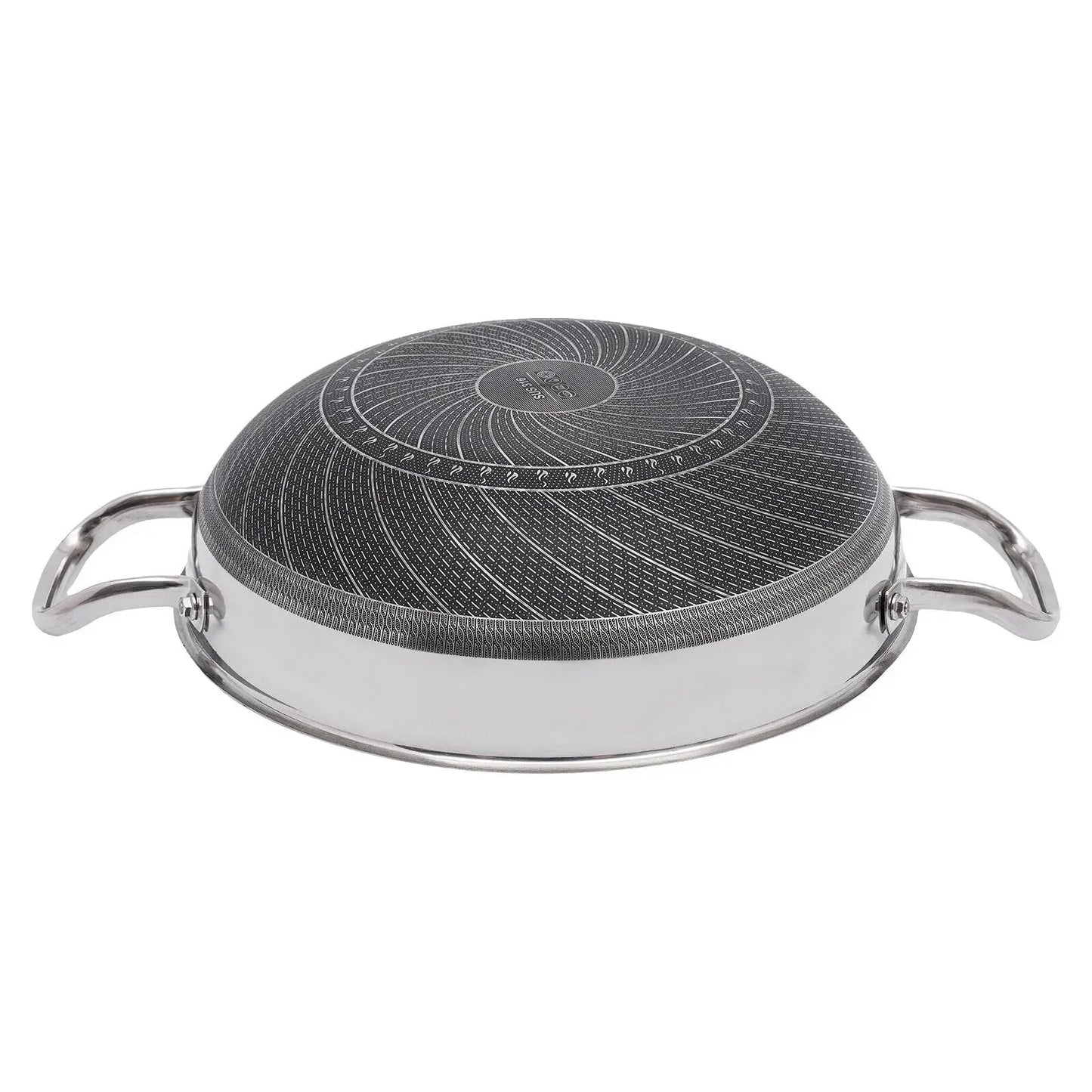 Stainless Steel Non-Stick Frying Pan w/Lid and Carrying Handle