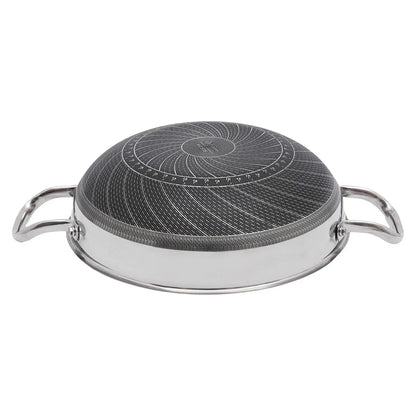 Stainless Steel Non-Stick Frying Pan w/Lid and Carrying Handle