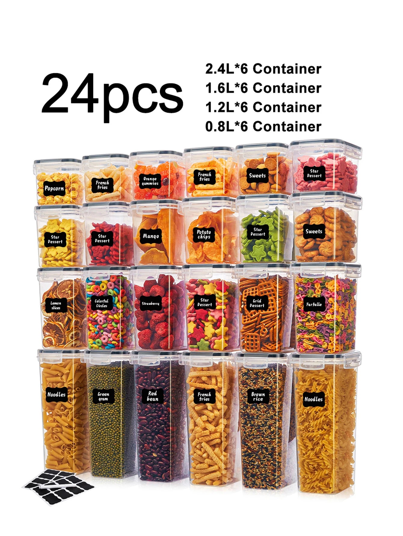 Airtight storage containers with lids  24 Pcs