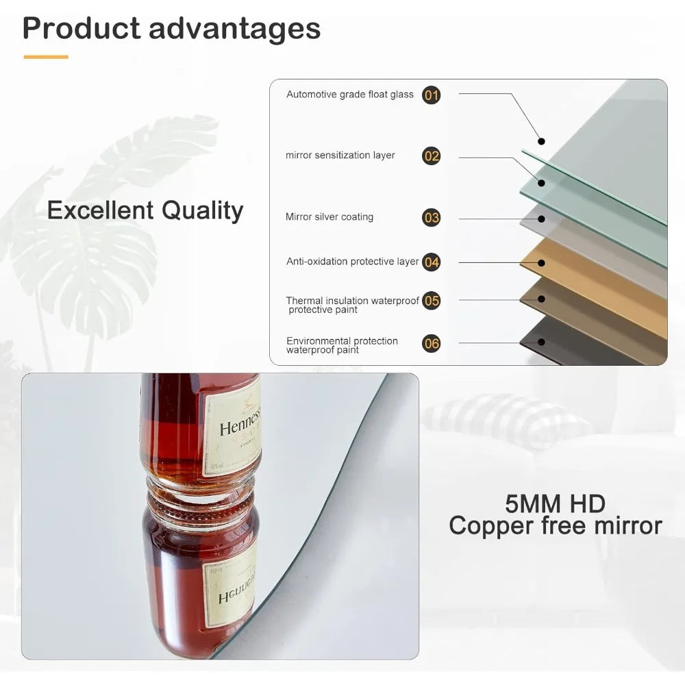 Full-length irregular wave mirror hanging or leaning against the wall. 63 x 24"