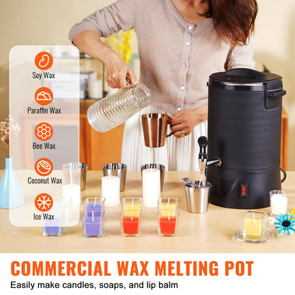 6.5L Wax Melter for Candle Making, Electric Melting Pot. Easy Pour Spout