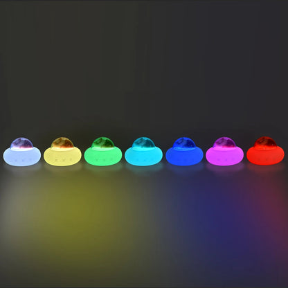 Silicone Pet Spaceship Lamp Night Light, USB Charging, Bedroom, Bedside LED Light.