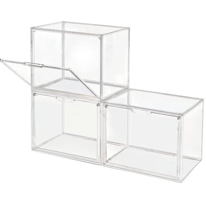 1pc/3pcs Clear Large Capacity Storage Box Organizer For Figures, Bags or Makeup