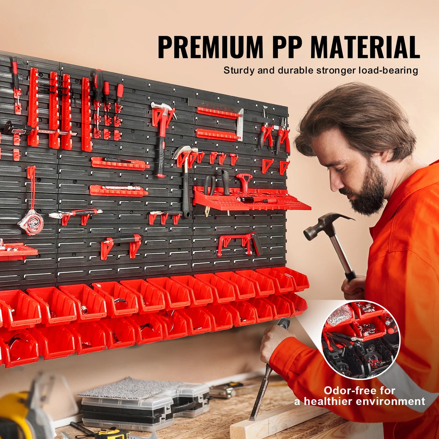 Wall Mounted Storage Bins, 30 Bins, Parts Rack Organizer