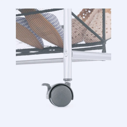 10 Tier 60-Pair Metal and Mesh Rolling Shoe Rack, Home Shoe Storage