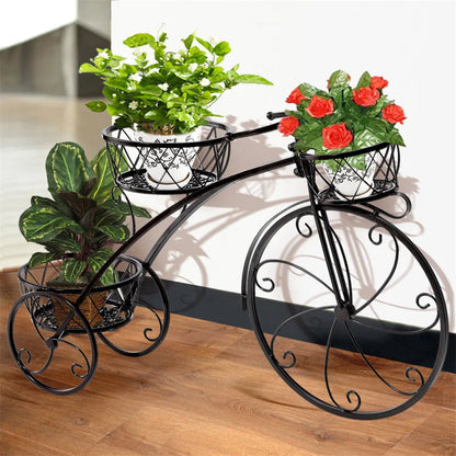 3 Tier Bicycle Plant Stand Wrought Iron Tricycle Planter