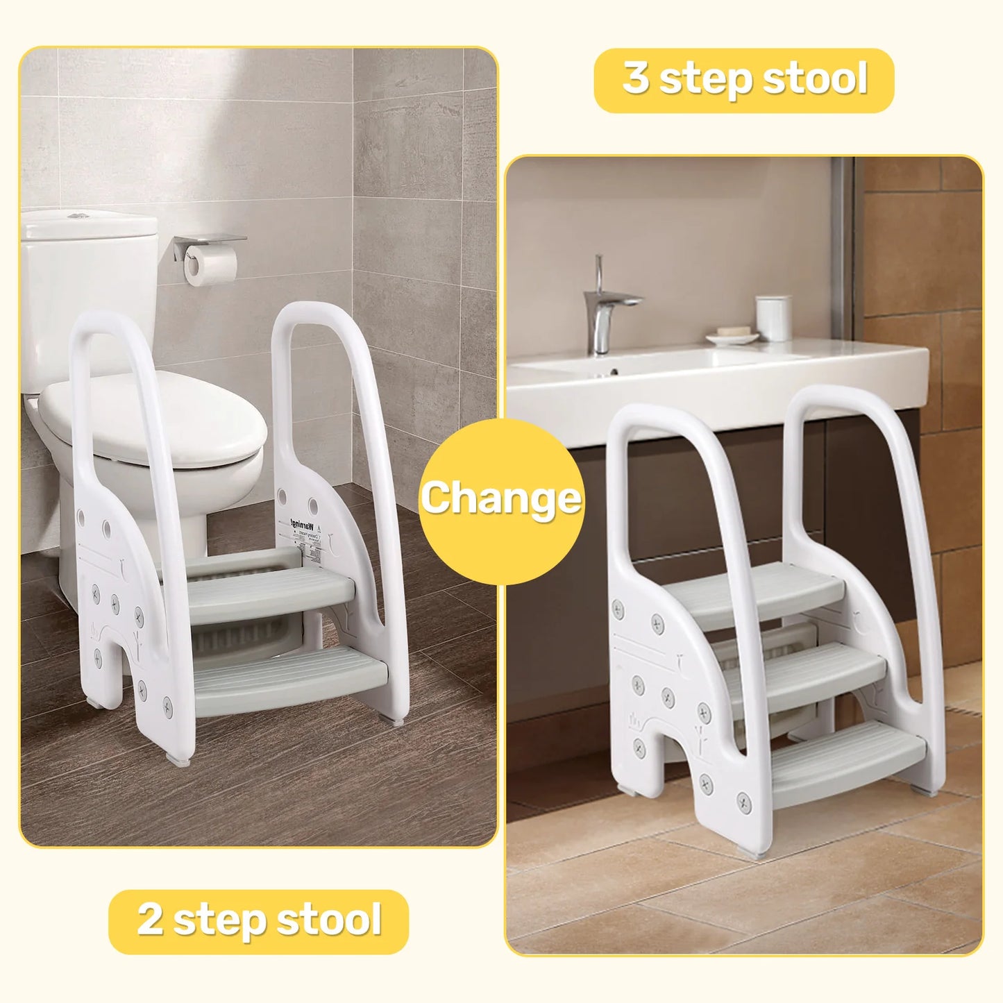 Toddler-Kids Step Stool w/Handles and sides
