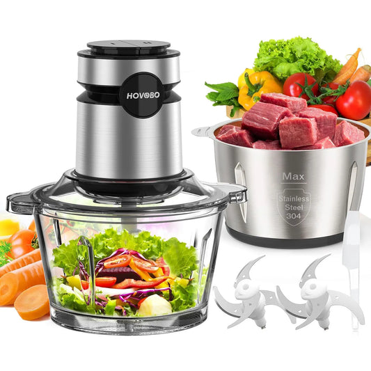 Food Processor Electric 500W, Glass Bowl Multifunctional