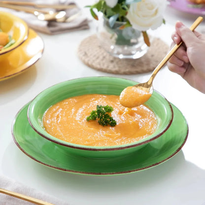 Mix Color Ceramic Tableware 18pcs Dinnerware Set