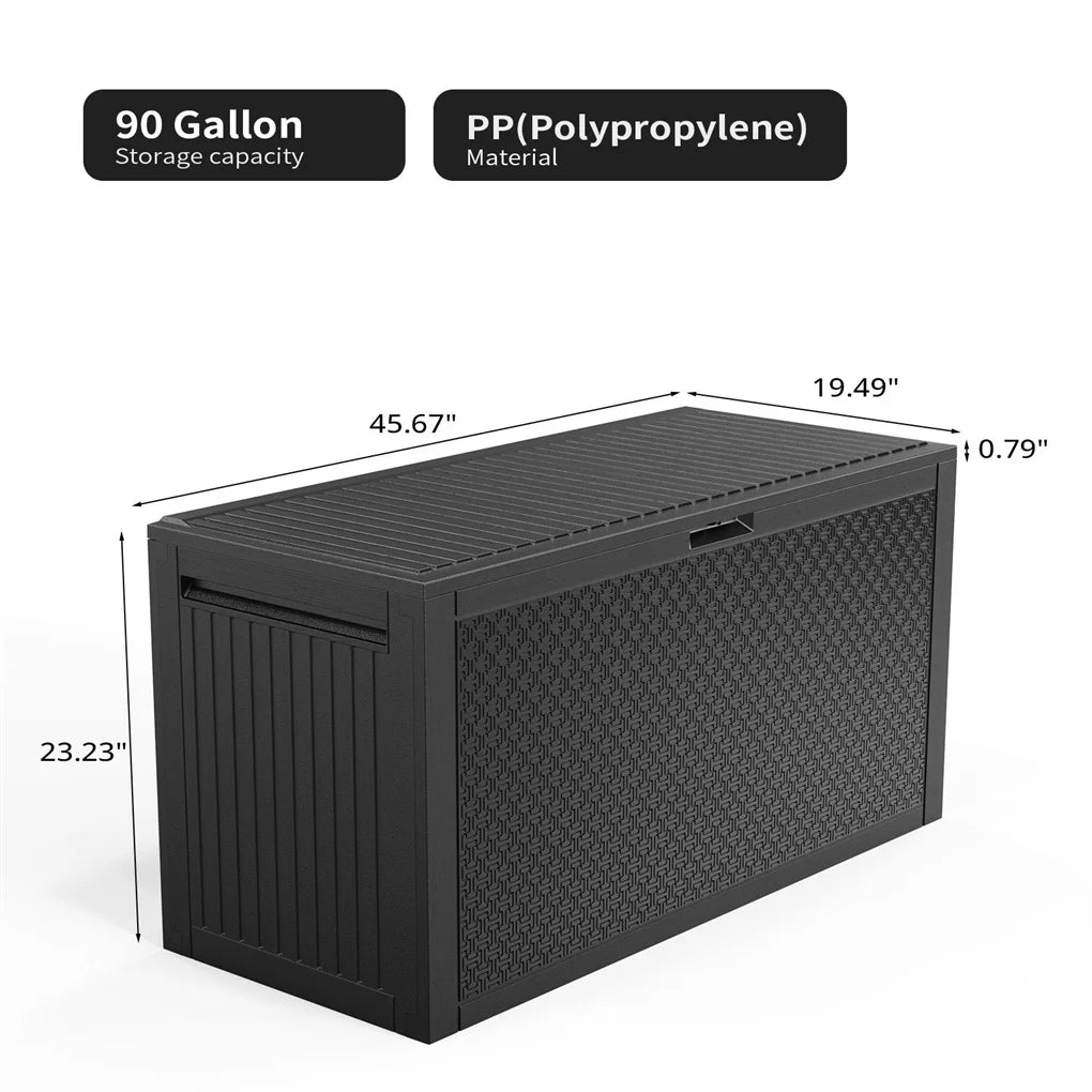 90 Gal Outdoor Garden Plastic Storage, Deck Box
