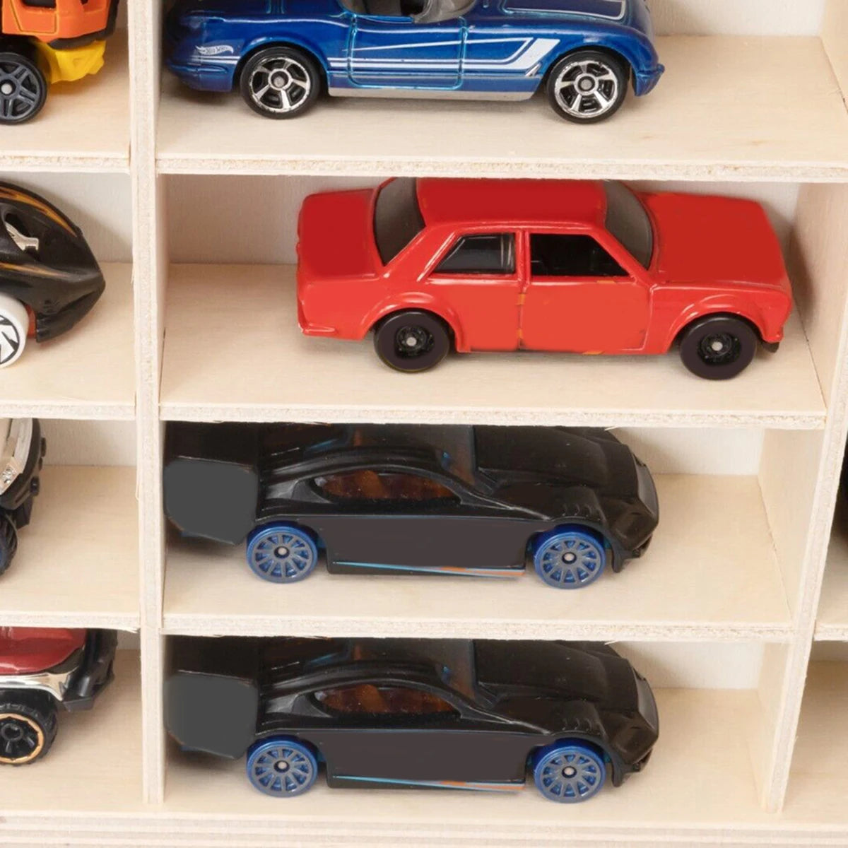 80 Grids for Hot Wheels, Diecast Car Matchbox 1/64 Wood Display Shelf