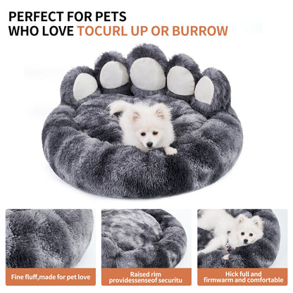 Cozy Comfy Pet Dog Bed, Paw Shaped Warm Dog Bed, Cushion for Your Furry Friend Fluffy Dog or Cat