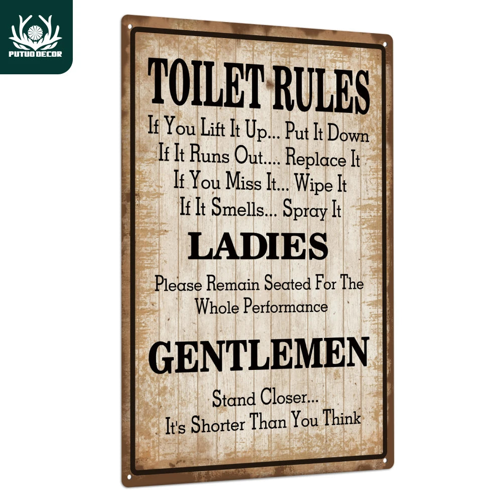 Toilet Rules Vintage Metal Signs