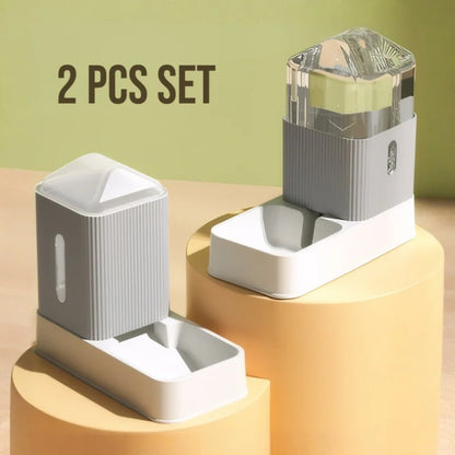 3.5L Large Capacity Automatic Dog-Cat Feeder and Water Dispenser/All in One Gravity Pet Feeding Set
