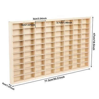 80 Grids for Hot Wheels, Diecast Car Matchbox 1/64 Wood Display Shelf