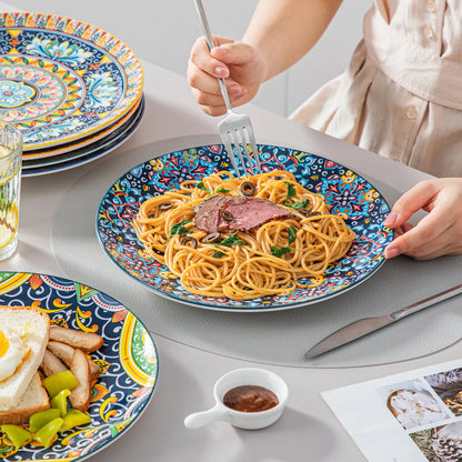 Ceramic Dinnerware Set  Stoneware Bohemian Style  12/16/18/24/48 Piece