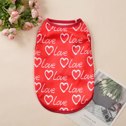 Pet Cat Dog Best Summer Puppy Clothes For Small Medium Dogs, T-shirt Valentines Day