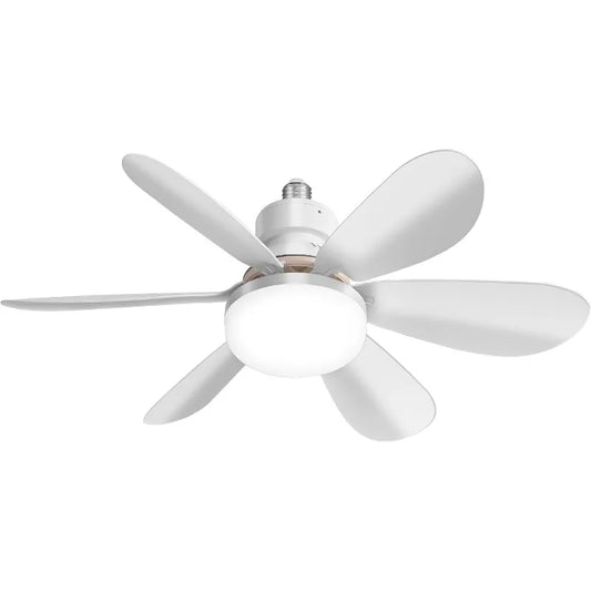 Ceiling Fans w/light low profile, LED Socket Fan, 3 Color dimmable lighting