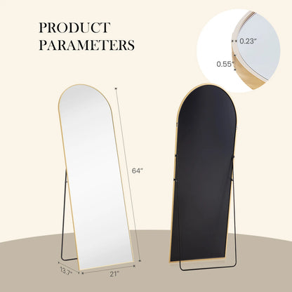 Full Body Mirror, Standing, Wall Hanging with Stand,  59" x 16"/ 64" x 21"