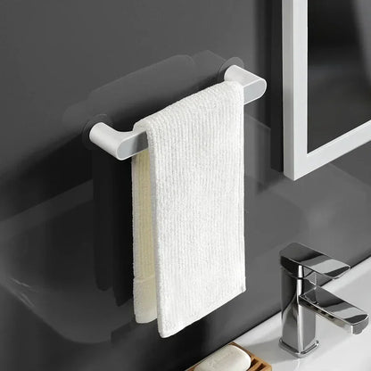 Self-Adhesive Towel Holder Rack, Wall Mounted Towel Hanger, Bathroom Organizer