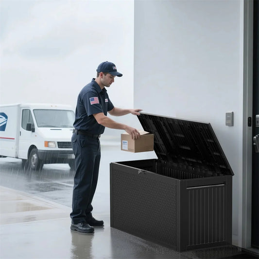 90 Gal Outdoor Garden Plastic Storage, Deck Box