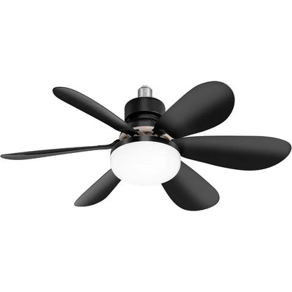 Ceiling Fans w/light low profile, LED Socket Fan, 3 Color dimmable lighting
